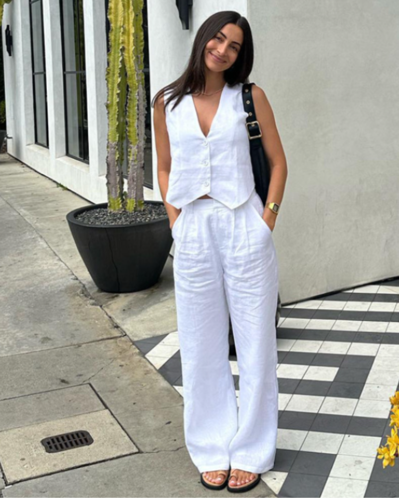 Classy - Linen Two-piece Set - Audace Vive